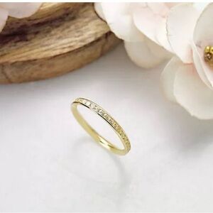 Diamonique Italia Channel Set Eternity Band, 14K Gold